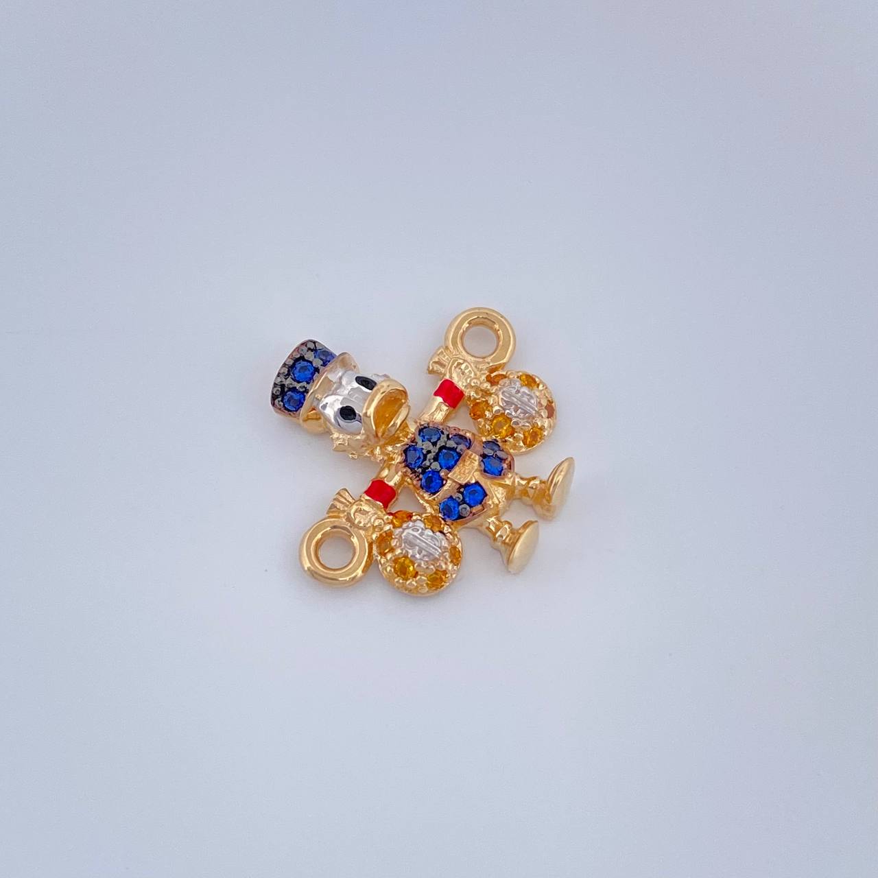 Herraje Pato Bolsa Dinero 1.65gr / 1.5cm / Dos Oros Amarillo Blanco 18K %