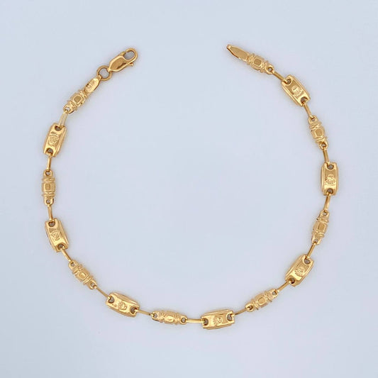 Pulso Rustico Corona 3.3gr / 21.7cm / 4mm Oro Amarillo 18K %