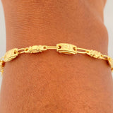 Pulso Rustico Corona 3.3gr / 21.7cm / 4mm Oro Amarillo 18K %