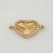 Herraje Corazón Diamantado 1 g / 1.9 cm Oro Amarillo 18K