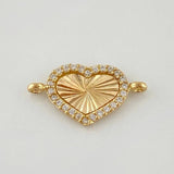 Herraje Corazón Diamantado 1 g / 1.9 cm Oro Amarillo 18K
