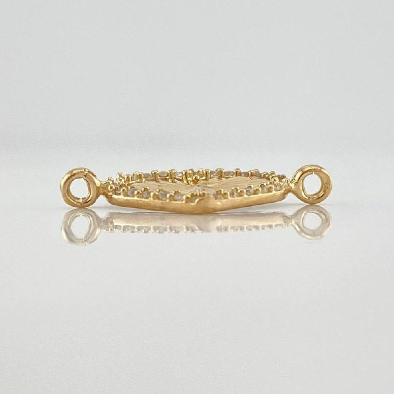 Herraje Corazón Diamantado 1 g / 1.9 cm Oro Amarillo 18K