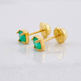 Topos Cuatro Garras Esmeralda 40pts 0.7g / 4.2mm Oro Amarillo 18K