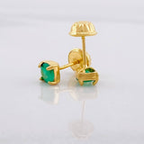 Topos Cuatro Garras Esmeralda 40pts 0.7g / 4.2mm Oro Amarillo 18K