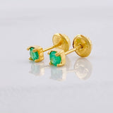 Topos Cuatro Garras Esmeralda 24pts 0.6g / 3.6mm Oro Amarillo 18K