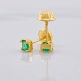 Topos Cuatro Garras Esmeralda 24pts 0.6g / 3.6mm Oro Amarillo 18K