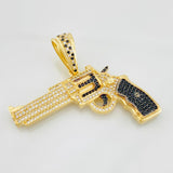 Dije Pistola 10g / 4.5cm Dos Oros Negro Amarillo 18K