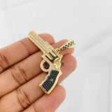 Dije Pistola 10g / 4.5cm Dos Oros Negro Amarillo 18K