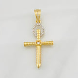 Dije Cruz 3.85g / 4cm Dos Oros Amarillo Blanco 18K