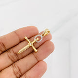 Dije Cruz 3.85g / 4cm Dos Oros Amarillo Blanco 18K