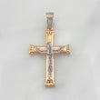 Dije Cruz Cristo 7.35g / 5.5cm Dos Oros Blanco Rosa 18K