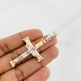 Dije Cruz Cristo 7.35g / 5.5cm Dos Oros Blanco Rosa 18K