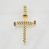 Dije Cruz Clavo 4g / 5.5cm Dos Oros Negro Amarillo 18K