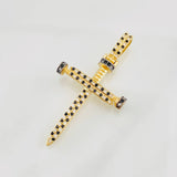Dije Cruz Clavo 4g / 5.5cm Dos Oros Negro Amarillo 18K