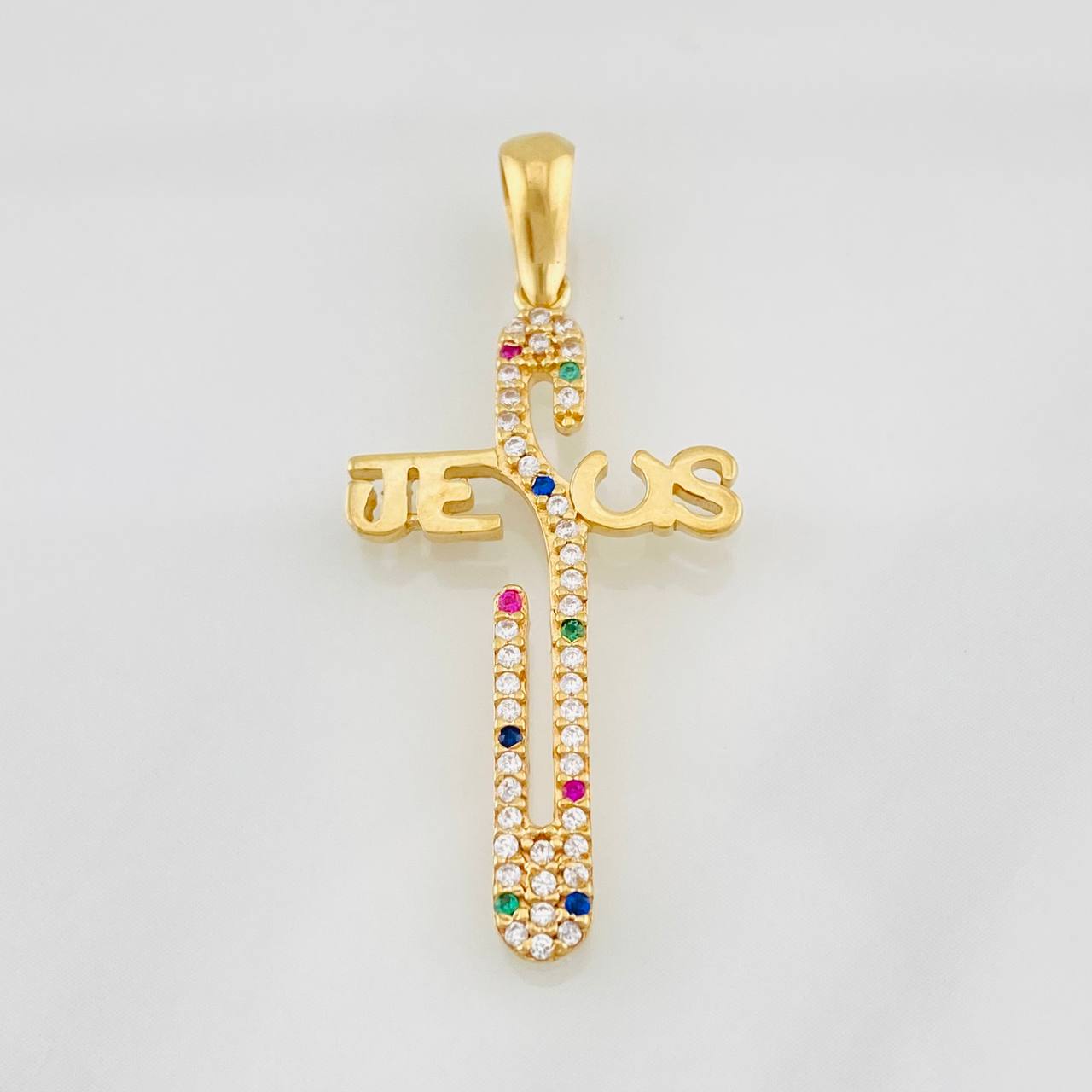 Dije Cruz Jesus 2.5g / 3.8cm Oro Amarillo 18K