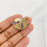 Dije Indio 6g / 3cm Dos Oros Amarillo Blanco 18K