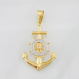 Dije Ancla 2.55g / 4cm Dos Oros Amarillo Blanco 18K