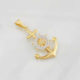 Dije Ancla 2.55g / 4cm Dos Oros Amarillo Blanco 18K
