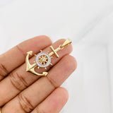 Dije Ancla 2.55g / 4cm Dos Oros Amarillo Blanco 18K