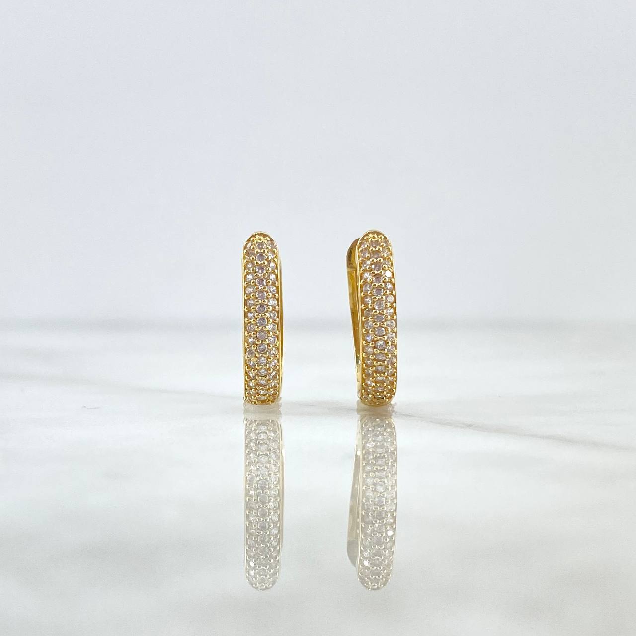 Candongas Ovalada 3.5gr / 1.3cm / Circones Blancos Oro Amarillo *