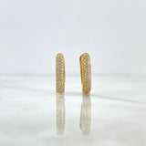 Candongas Ovalada 3.5gr / 1.3cm / Circones Blancos Oro Amarillo *
