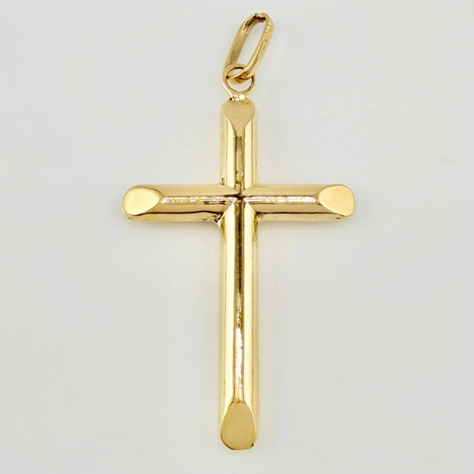 Dije Cruz Puntas Planas 1.8gr / 4.6cm / Oro Amarillo 18K
