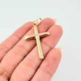 Dije Cruz Puntas Planas 1.9gr / 4.7cm / Oro Amarillo 18K