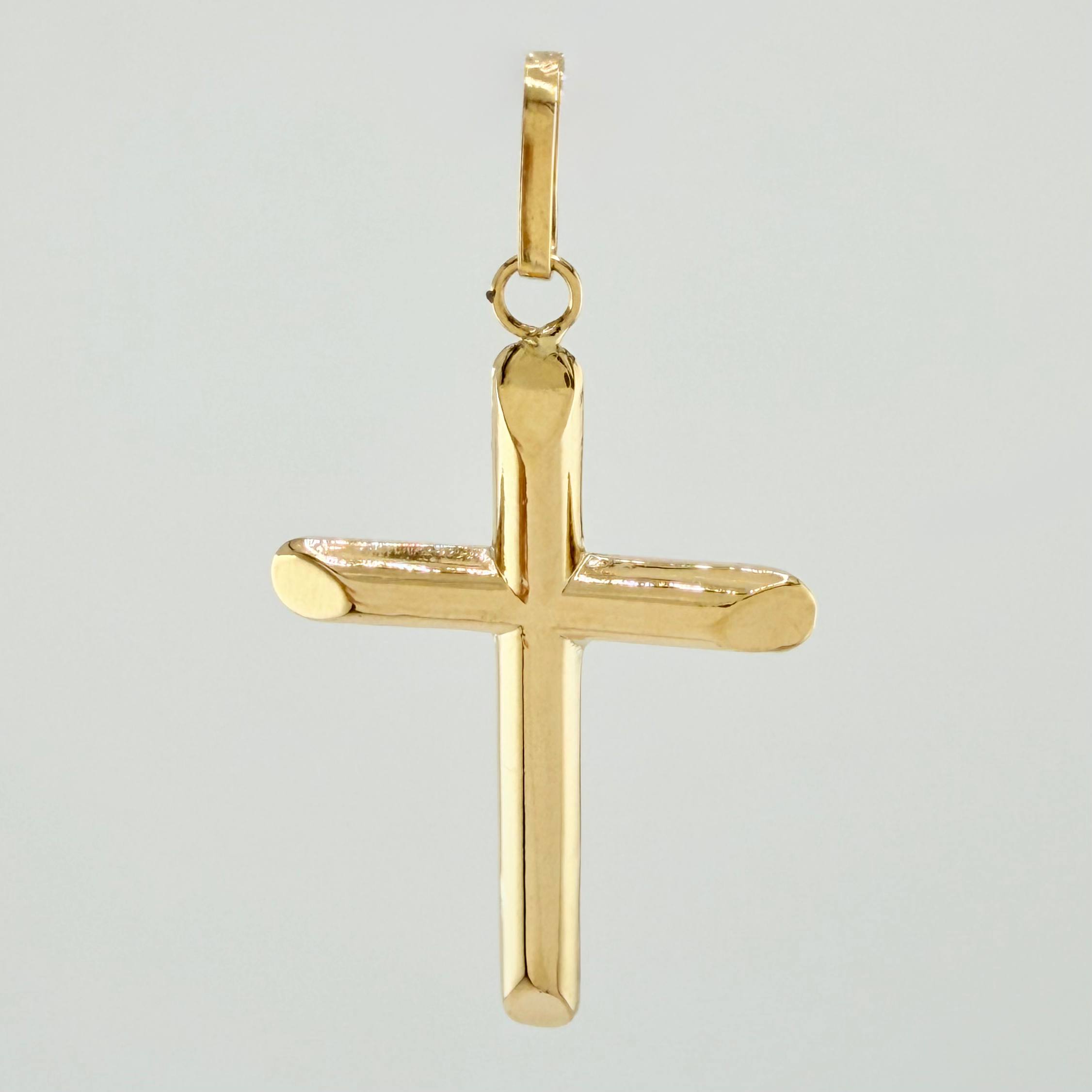 Dije Cruz Puntas Planas 1.65gr / 4.7cm / Oro Amarillo 18K