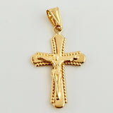 Dije Cruz Cristo Bordeada 1.05gr / 3cm / Oro Amarillo 18K *