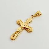 Dije Cruz Cristo Bordeada 1.05gr / 3cm / Oro Amarillo 18K *