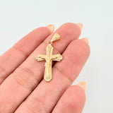 Dije Cruz Cristo Bordeada 0.9gr / 3cm / Oro Amarillo 18K *