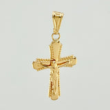 Dije Cruz Cristo Bordeada 1.05gr / 3cm / Oro Amarillo 18K *