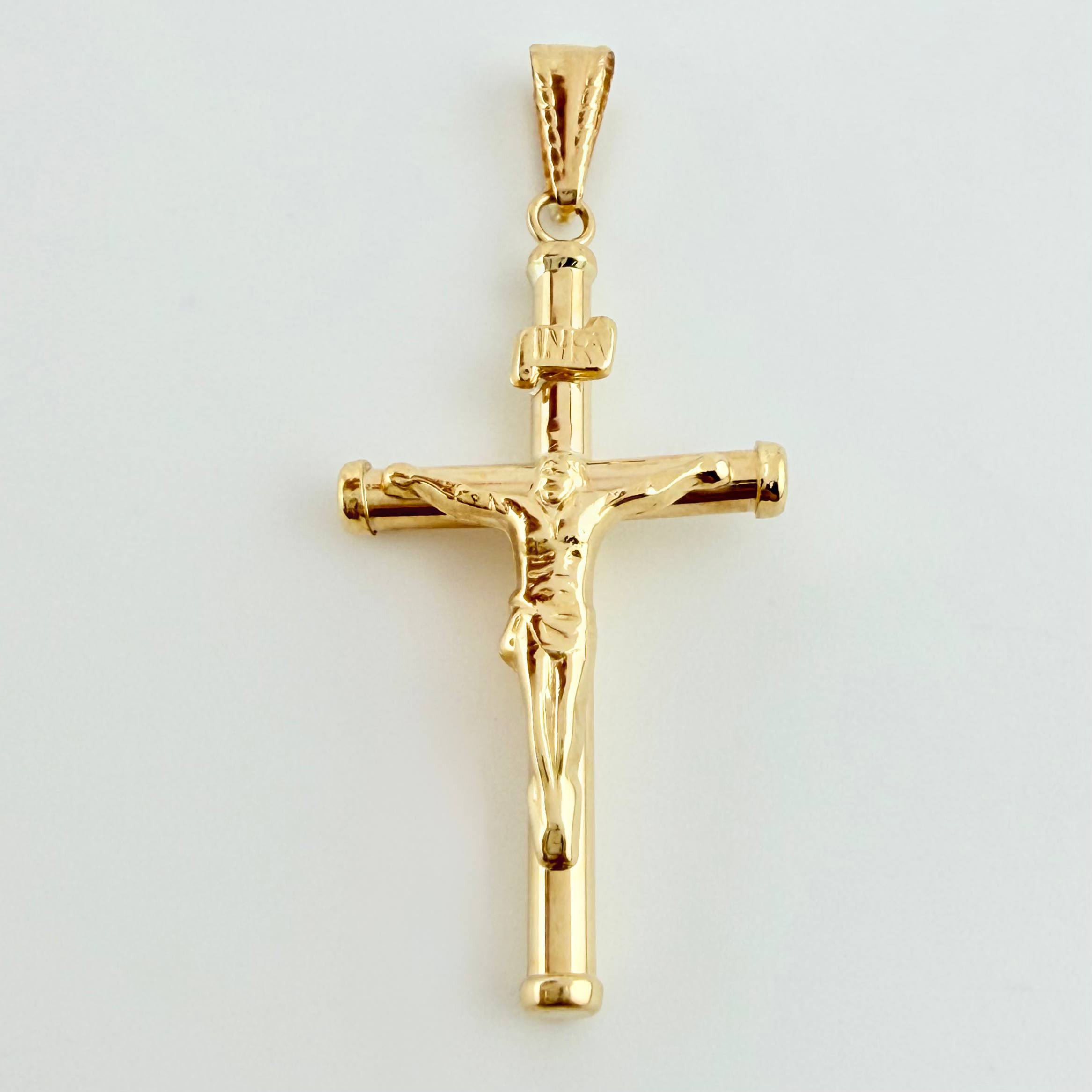 Dije Cristo Cruz 1.4gr / 4cm / Oro Amarillo 18K *
