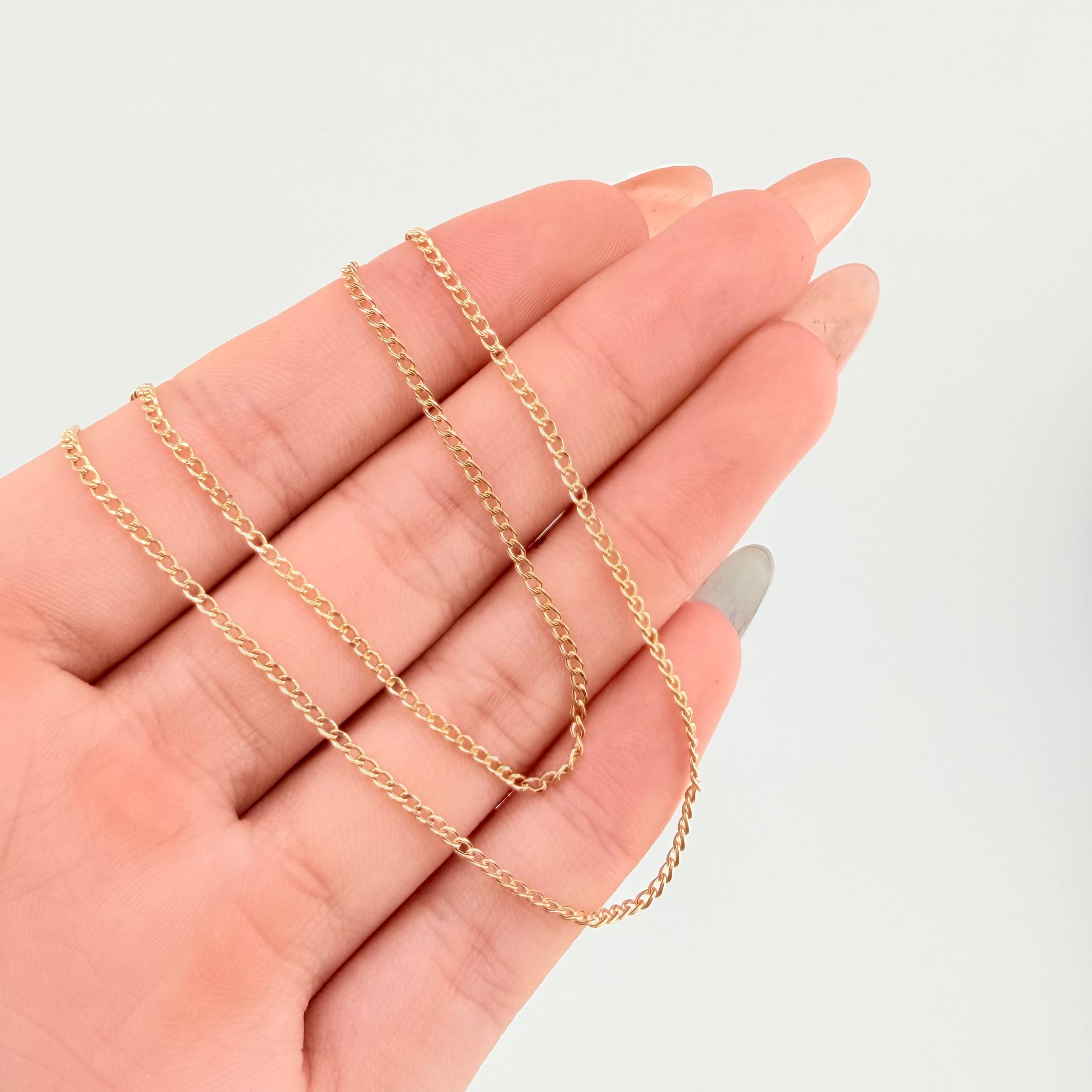 Cadena Mini Cubana 1.55gr / 60cm / 1.6mm Oro Amarillo +1 18K *