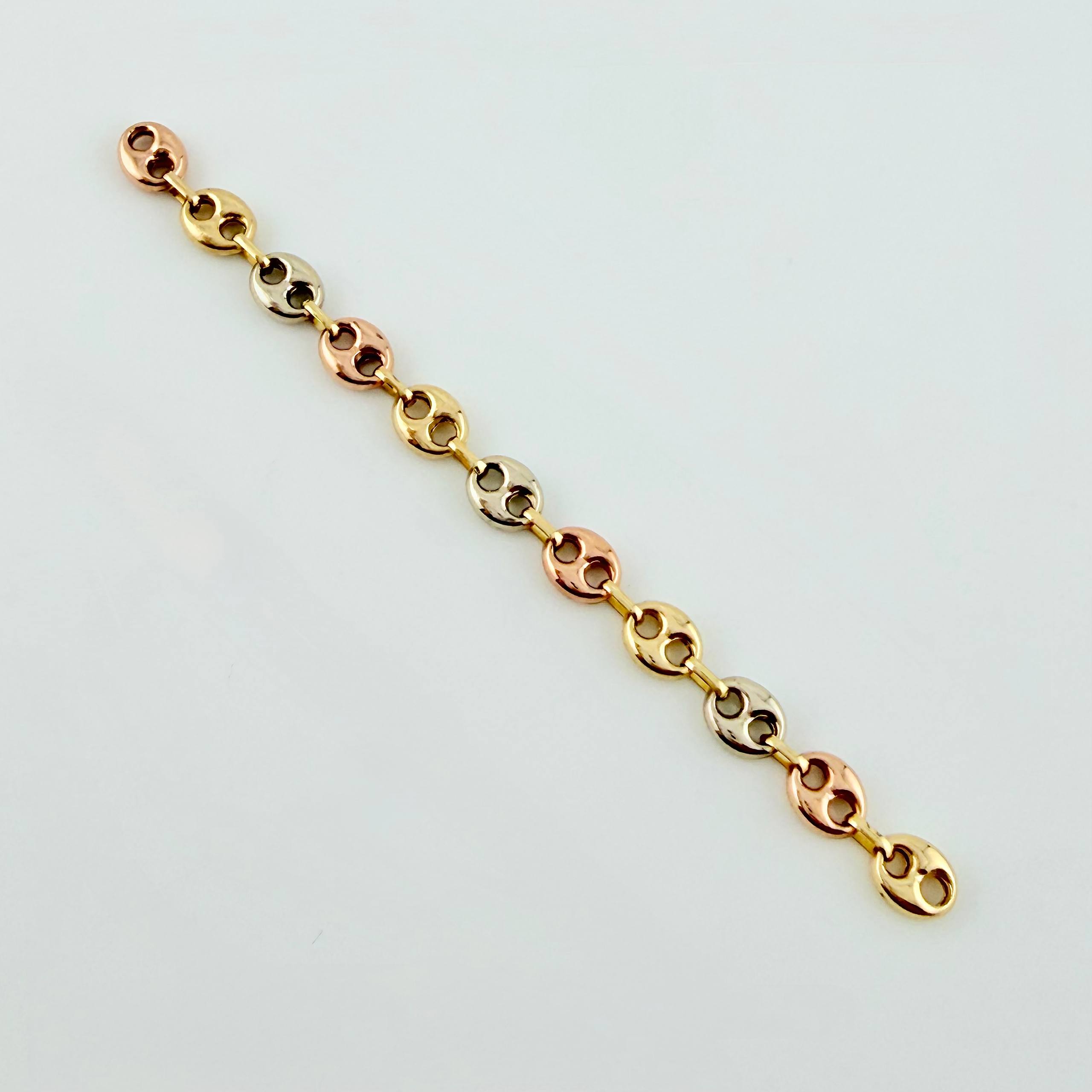 Herraje Retazo GC 11 Eslabones 1.65gr / 8.9cm / 5.4mm Tres Oros 18K