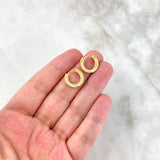 Candongas Rusticas 3.8gr / 1.3cm / Carril Unico Circones Blancos Oro Amarillo