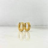 Candongas Rusticas 3.8gr / 1.3cm / Carril Unico Circones Blancos Oro Amarillo
