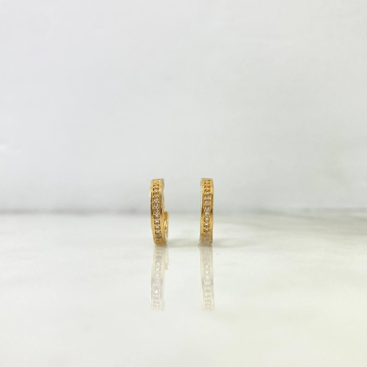 Candongas Tornillos 3.35gr / 1.5cm / Carril Unico Circones Blancos Oro Amarillo ©