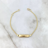 Pulso Chino 1.4gr / 14cm-16cm / 1.5mm Placa Bebe Rectangulo Curvo Oro Amarillo +1