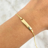 Pulso Chino 1.4gr / 14.5cm-16cm / 1.5mm Placa Bebe Rectangulo Curvo Oro Amarillo +1 *