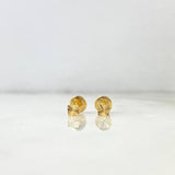 Topos Cuadrado Diamantado 0.45gr / Oro Amarillo *