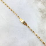 Pulso Bebé GC 1.45gr / 14cm / 3mm Placa Ovalada Oro Amarillo
