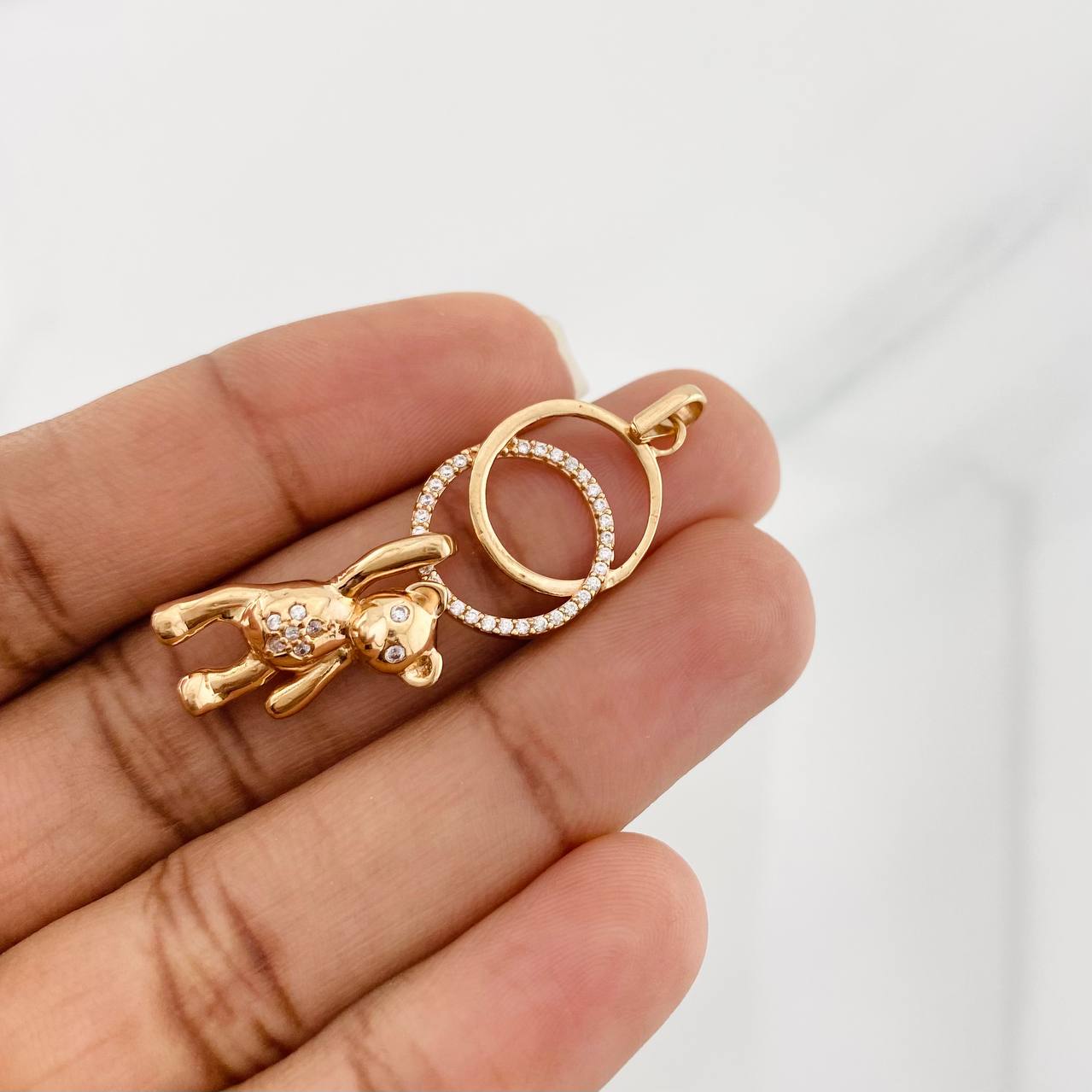 Dije Aros Oso 4.6g / 4.5cm Oro Rosa 18K