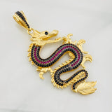 Dije Dragon 10.35g / 6cm Dos Oros Amarillo Negro 18K