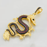 Dije Dragon 10.35g / 6cm Dos Oros Amarillo Negro 18K