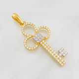Dije Llave 6g / 5.5cm Dos Oros Amarillo Blanco 18K