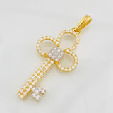 Dije Llave 6g / 5.5cm Dos Oros Amarillo Blanco 18K