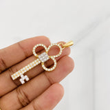 Dije Llave 6g / 5.5cm Dos Oros Amarillo Blanco 18K