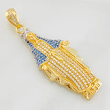 Dije Virgen Milagrosa 7.6g / 5cm Dos Oros Amarillo Blanco 18K