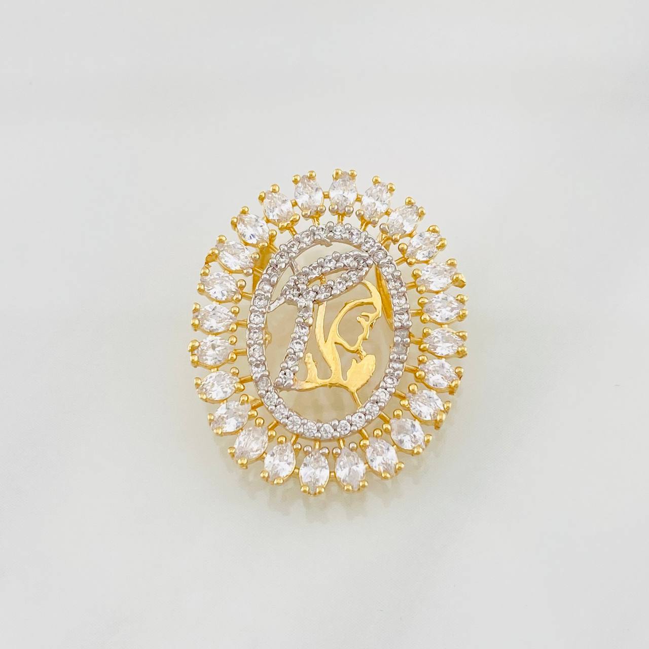 Dije Virgen Maria 3.05g / 2cm Dos Oros Amarillo Blanco 18K